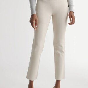 Quince, Ultra-Stretch Ponte Straight Leg Pants, Ecru